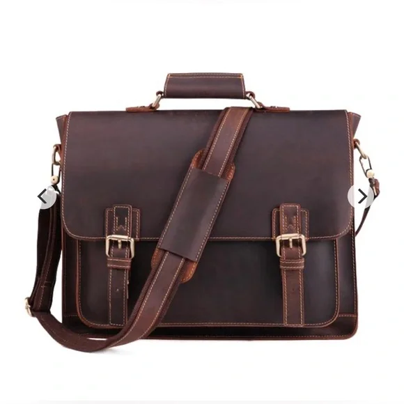 Rowan Full Grain Water Buffalo Leather Briefcase for Men - Picture 1 of 16